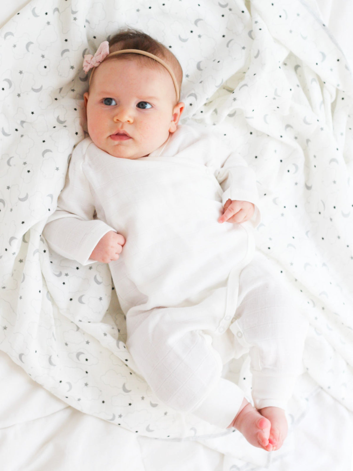 Side-Snap Kimono Muslin – Organic White