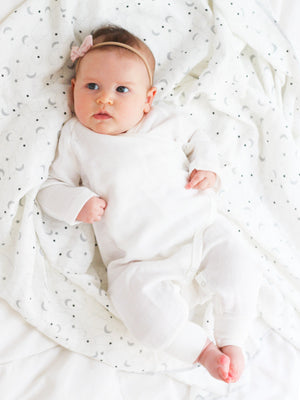Side-Snap Kimono Muslin – Organic White