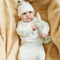 Baby Beanie Drop-Needle – Organic White