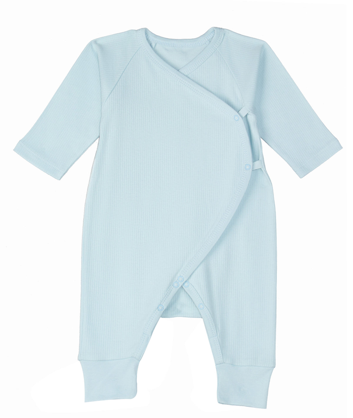 Side-Snap Kimono Drop-Needle – Blue