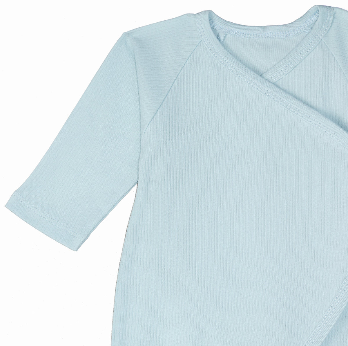 Side-Snap Kimono Drop-Needle – Blue