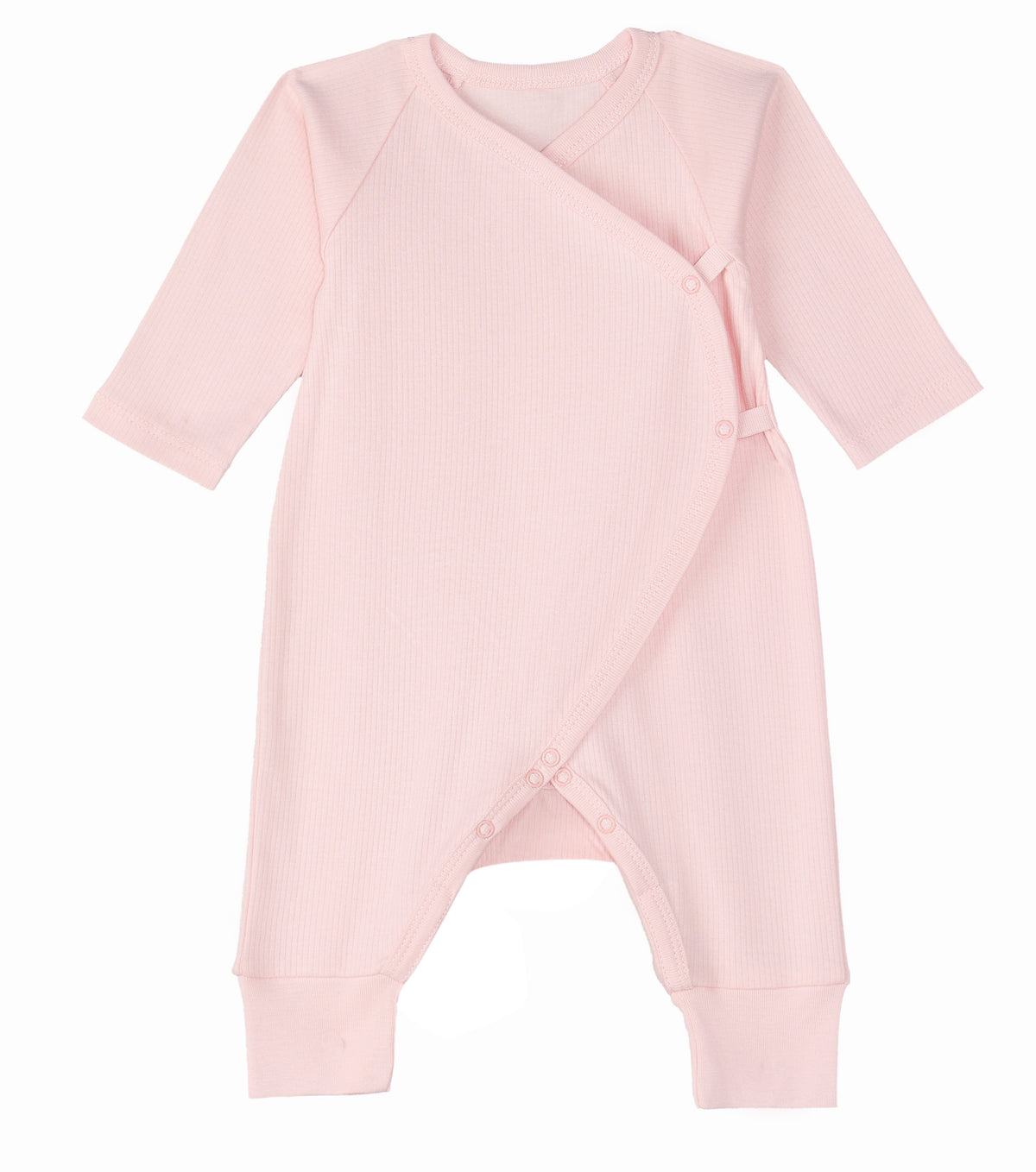Side-Snap Kimono Drop-Needle – Pink