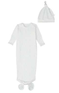 Gown & Beanie Set – Blue Hearts
