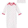 Gown & Beanie Set – Red Hearts
