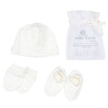 Mittens, Booties & Beanie Set – Blue Hearts
