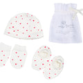 Mittens, Booties & Beanie Set – Red Hearts