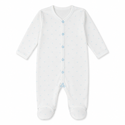 Snap-Front Footie – Blue Hearts