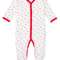 Snap-Front Footie – Red Hearts