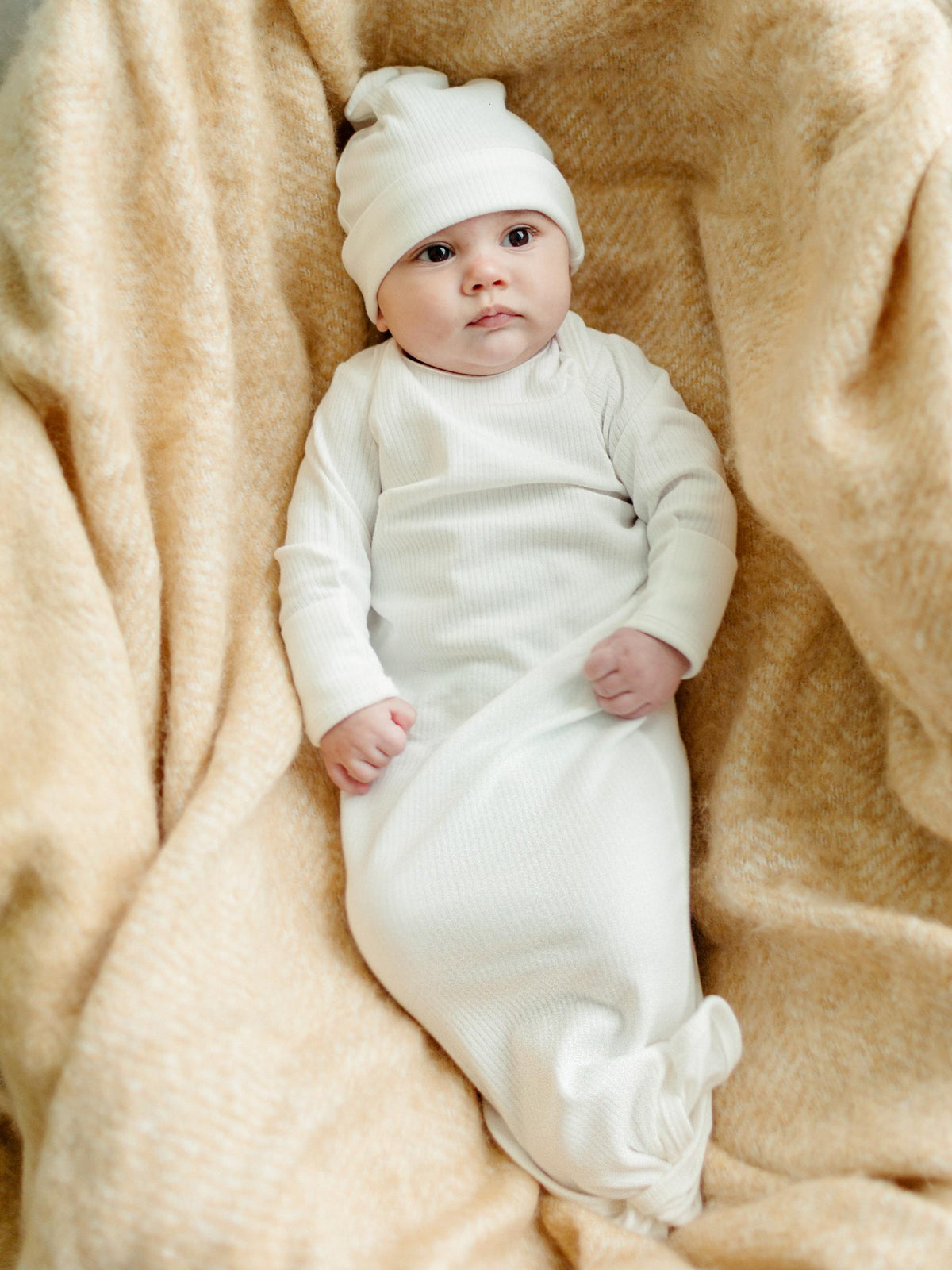 newborn knotted gown drop needle sand 2